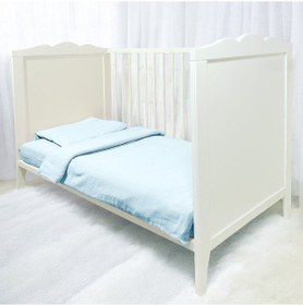 Resim Joyous Mom Kids 4 Katlı Müslin Bebek Nevresim Takımı Organik Bebek Uyku Set Mavi 