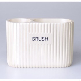 Resim Grooved İkili Diş Fırçalık İnci Bej 