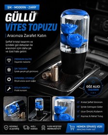 Resim Güllü Otomobil Vites Topuzu Universal 1 Mavi 1 Sarı 