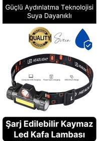 Resim Premium Kamp Yayla Köy Kafa Lambası Ledli Şarjlı Tamir Baş Feneri Madenci Işıklı Başlık Aparatı Mir Çok Renkli 