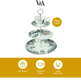 Resim Mikasa x V&a Alice In Wonderland Porselen 3 Katlı Kek, Pasta Standı 