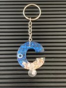 Resim GultekinShop Epoksi Nazar Boncuklu Ç Harfi Hediyelik Harf Anahtarlık 