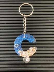 Resim GultekinShop Epoksi Nazar Boncuklu Ç Harfi Hediyelik Harf Anahtarlık 