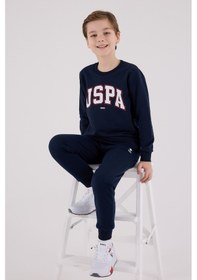 Resim U.S. Polo Assn. Lisanslı Erkek Çocuk Alt Üst 2 Parça Eşofman Takımı Us2227 Lacivert 