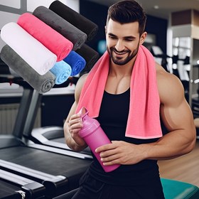 Resim 4 adet, Mikrofiber Spor Havluları, Spor Fitness Antrenman Ter Havlusu, Süper Yumuşak ve Emici Havlular 