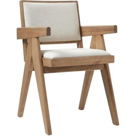 Resim Kalmar Ahşap Ceviz Sandalye Natural - Beyaz 