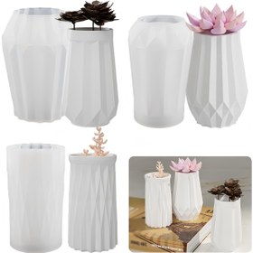 Resim 3 adet/takım Vazo Silikon Kalıp, Modern Tarz Vazo Kalıbı, Alçı Vazo Kalıbı, Beton Vazo Kalıbı, Epoksi Reçine Silikon Kalıp DIY Kalem Tutucu için, Vazolar ve Dekoratif Süsler için uygun, Alçı, Beton ve Reçine El Sanatları için Uygun, Modern Tasarım, el sanatları severler ve DIY tutkunları için mükemmel bir hediye evi ve doğum günü 