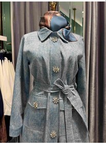 Resim Selinada Taşlı Kot Ceket - Açık Mavi - 44 Açık Mavi 