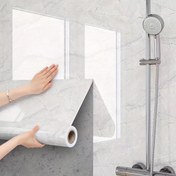 Resim Su Geçirmez Banyo Sticker, Kendinden Yapışkanlı Fayans Duvar Kaplama Mermer Desenli Duvar Kağıdı 