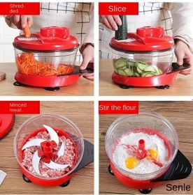 Resim Willowhaven Kırmızı Manuel Sebze Doğrayıcı, Sarımsak Blender, Çok Amaçlı Rv Mutfak Doğrayıcısı 