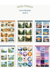 Resim 6 Lı Doğa Temalı Sticker Seti 12x17 Cm Bullet Journal, Scrapbook, Ajanda Ve Planlayıcı İçin Diğer 