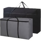 Resim 2 adet Ağır Hizmet Polyester Depolama Çantası, Fermuar ve Tutacak ile - Büyük Boy Minimalist Taşıma Giysi Çantaları, Yıkanamaz, Kolej ve Kamp Gereksinimleri için İdeal, Kolej Gereksinimleri | Minimalist Tasarım | Dayanıklı Depolama, Giysi Düzenleyici Depolama 