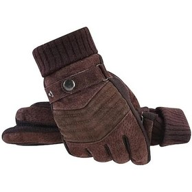 Resim Jialan Eldiven Erkek Kış Bisiklet Motosiklet Rüzgar Geçirmez A Kahverengi 