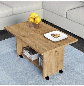 Resim Umg Mobilya Tekerlekli Orta Sehpa Meşe 