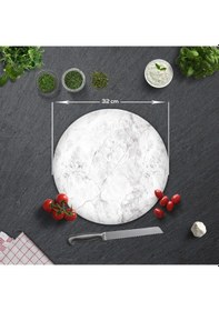Resim Decorita Cam Kesme Tahtası | Taş Görünümlü | Çap32cm 