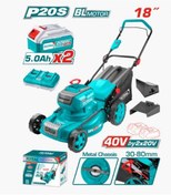 Resim Total Tlmlı 20186 Akülü Çim Biçme Makinesi 40 V 10 Ah 