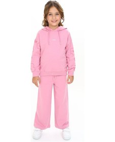 Resim Toontoy Kids Toontoy Kız Çocuk Kapüşonlu Kol Çiçek Baskılı Eşofman Takım Gül Kurusu 