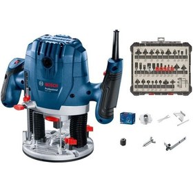 Resim Bosch GOF 130 1300 W Profesyonel Freze Seti 8 MM 30 Parça 