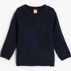 Resim Erkek Bebek Uzun Kollu Yuvarlak Yaka Basic Triko Kazak 