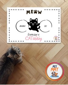 Resim MEVESE Petmat Kedi Mama Paspası , Kaymaz Taban , Yıkanabilir , Evcil Hayvan Paspası 029-M 