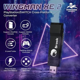 Resim Brook Wingman XE 2 Dönüştürücü - PS, Anahtar Konsolları ve PC için İkisi Bir Arada Kablosuz Kontrol Adaptörü, Remap ve Ayarlanabilir Turbo Destekler 