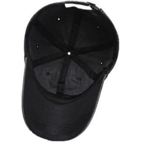 Resim Beyzbol Şapkası %100 Pamuk Düz Eskitme - Yeni Sezon Son Trend - Siyah Siyah 