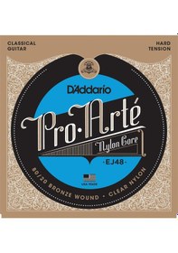 Resim D'addario Ej48 Pro-arte Serisi Klasik Gitar Tel Seti Hard Tension - 80/20 Bronze 