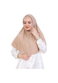 Resim Modish Group Hazır Türban & Başörtü Viskon Bone Setli Rahat Tesettür Şal İslami Giyim - Krem Koyu Vizon 