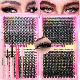Resim 800/640 adet Kabarık Solo Kirpik Kiti 30 40 60 80 100D Küme Kirpik Kiti Kirpik Bireysel Uzatma Kiti D Kıvırcık Kirpikler Bireysel Küme Kirpikleri Yapışkan ve Kapalı (9-16mm Karışık) Genç Kızlar İçin Gerekli Bir Şükran Günü ve Noel Hediyesi. 