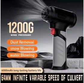 Resim Super Turbo Jet Fan X9 Araç Dışı Içi Temizlik, Saç Kurutma, Yaprak ve Toz Üfleme Fanı 80000 Rpm 