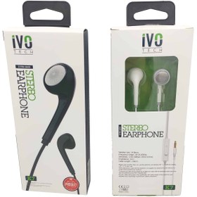 Resim Stereo Earphone Kablolu Kulaklık (Siyah Beyaz) İvotech K7 