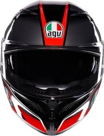 Resim AGV K3 Motosiklet Kaskı Kapalı Kask Striga Black Grey Red 
