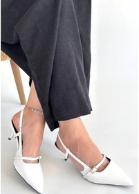 Resim Biçomi Darina Beyaz Cilt Topuklu Ayakkabı Çok Renkli 