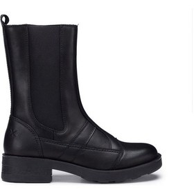Resim Çizme Kadın Oxw002900 Oxs Frank 0029 Mıd W Leather Black Siyah 
