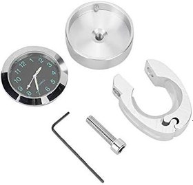 Resim Motosiklet Gidon Kadranlı Saat İzle Su Geçirmez Darbeye Dayanıklı Kolay Zaman Için Gümüş Alüminyum Alaşım 