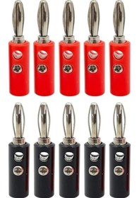 Resim 5 Takım Kırmızı Siyah 4mm Banan Jak Fiş Cx-02 