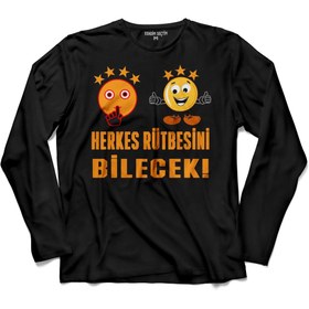 Resim Galatasaray 4 Yıldız Herkes Sütbesini Bilecek Uzun Kollu Tişört 