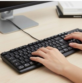 Resim Büro Ev Ofis Bilgisayar Klavyesi İçin Kablolu Türkçe Q Klavye 