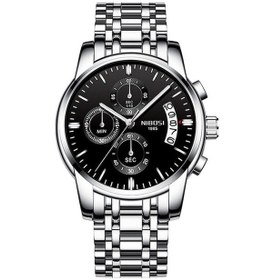 Resim Yingfu Nıbosı 2353 Erkekler İçin Gümüş-siyah-çelik Kuvars Saat Çok Renkli 