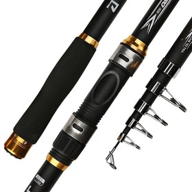 Resim 1 adet Fiberglas Döner Olta Kamışı, 210.01cm-3.6metre Teleskopik, Hafif Güç, Denizde, Orta Eylem - Yetişkinler için Taşınabilir Seyahat Olta Ekipmanı, İdeal Ramazan, Şükran Günü, Noel, Cadılar Bayramı, Kadınlar Günü için 