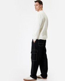 Resim Koton Kot Kargo Pantolon Oversize Cep Detaylı Pamuklu Siyah 5wam40041nd Siyah 