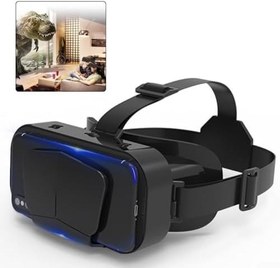 Resim 4.7-7 inç akıllı telefonlar için denetleyicili telefon VR kulaklık HD Anti-mavi ışık lensler 110 ° FOV sanal gerçeklik gözlükleri siyah ABS (G10+B03) 