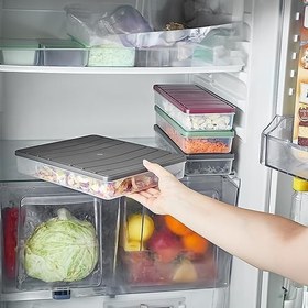 Resim Selka Home - Nora 6'lı 2.5 Litre Büyük Boy Açık Gri Saklama Kabı 