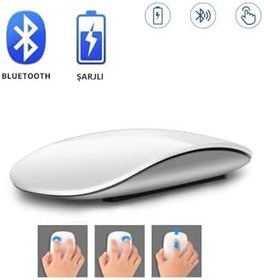 Resim DUHALINE Bluetooth Touch Şarjlı Mouse Tablet Telefon Bilgisayar ile Uyumlu Sessiz Dokunmatik Kablosuz Fare 