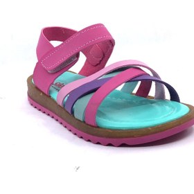 Resim Şirin Bebe Pembe Mor Kız Çocuk Bebe Sandalet Ayakkabı 