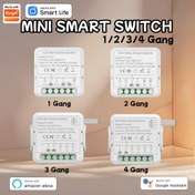 Resim WiFi Akıllı Anahtar Işık Anahtarı, WiFi Mini Akıllı Anahtar, Alexa/Google Home ile Uyumlu, Uzaktan Kontrol APP, Sesli Kumanda, DIY Modu, Zamanlayıcı Fonksiyonu, LAN Kontrolü, Hub Gerekmez, 1/2/3/4 Grup 