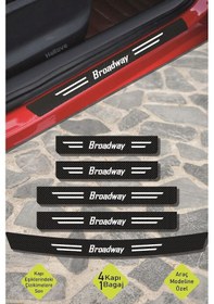 Resim Renault Broadway Uyumlu Kapı Bagaj Eşik Koruyucu Set Karbon Çizilme Engelleyici Folyo Broadway Yazılı 