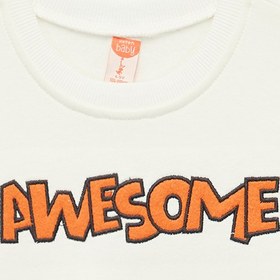 Resim Erkek Bebek Uzun Kollu Bisiklet Yaka Şardonlu Pamuklu Sweatshirt 