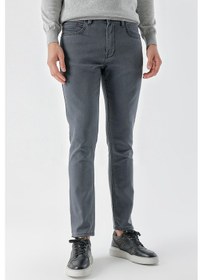 Resim Morven Erkek Füme Mevsimlik Pamuk 5 Cep Slim Fit Jean Pantolon Füme 