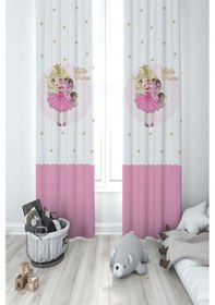 Resim Mekta Home Bebek Ve Çocuk Odası Little Princess Desenli 2 Kanat Fon Perde 